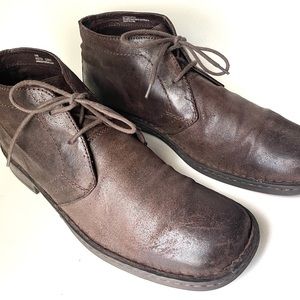 Men’s Dark Brown Leather Chukka Ankle Boots Size 14 -